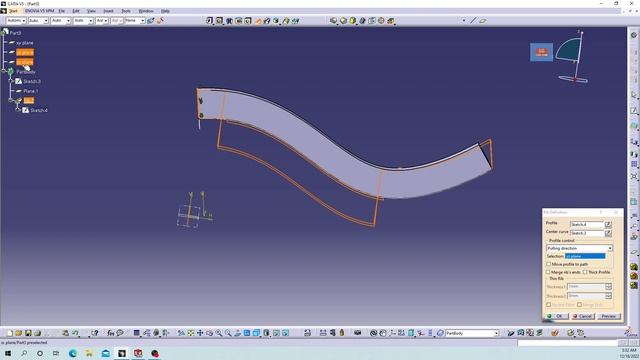 #4 Rib command in catia v5 in hindi смотреть онлайн