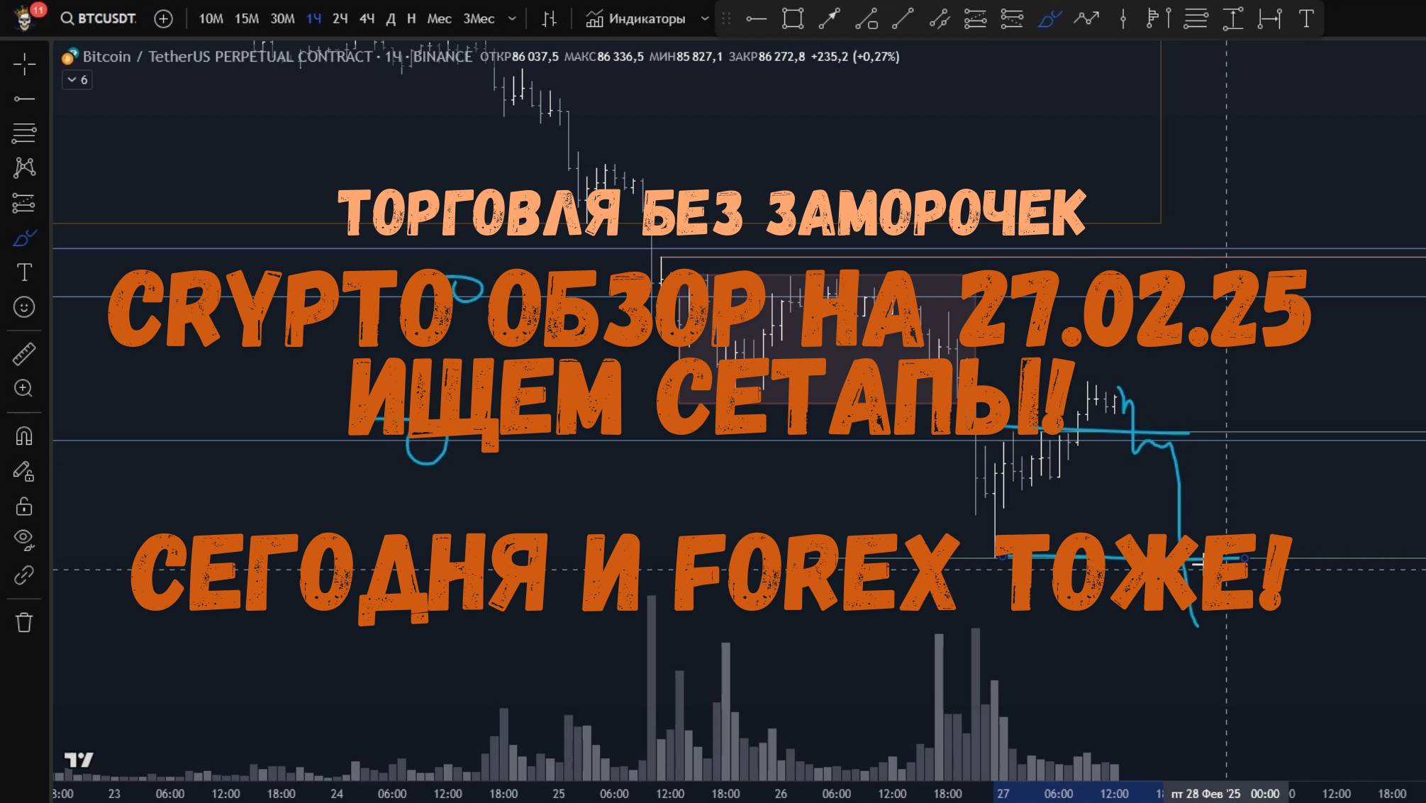 CRYPTO & FOREX! Обзор на 27.02.25 - тухляк..., но для лудоманов норм! смотреть онлайн