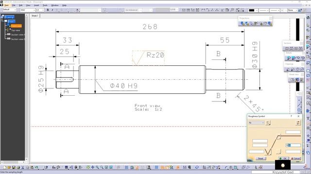 CATIA V5-6R2017 - DRIVE SHAFT - DRAWING смотреть онлайн