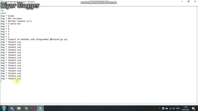 kompyuter uchun virus yasash смотреть онлайн