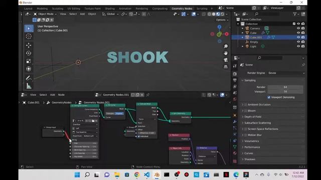 Shaking Text Animation Using Geometry Nodes and Random Colors| Day 154 Blender Logs смотреть онлайн