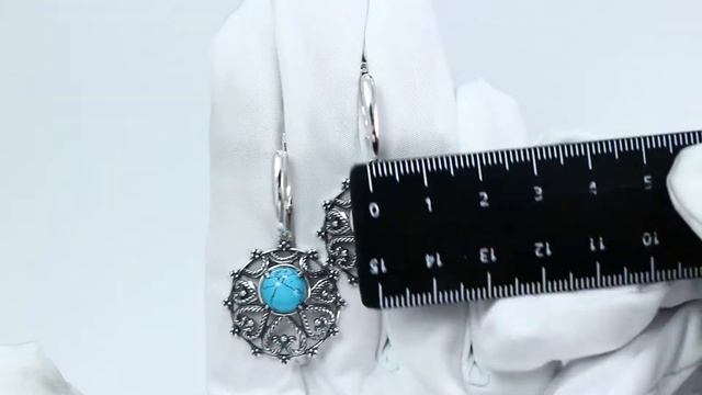 Серебряные серьги Diamant с бирюзой 95-321-00852-1 смотреть онлайн
