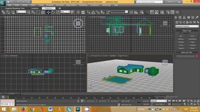 Exterior Design Get Started Part3 Garage, Fence, tree 3Ds Max смотреть онлайн