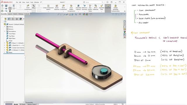 CAM-FOLLOWER Mechanical Mate in SolidWorks in 8 Minutes! смотреть онлайн