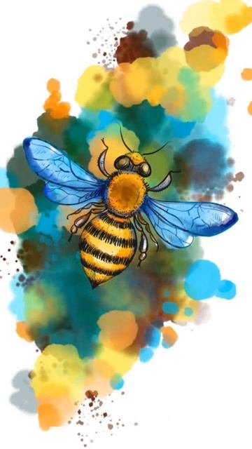 Пчелка 🐝 #акварель #таймлапс #процессработы #adobefresco #живопись #пчела смотреть онлайн