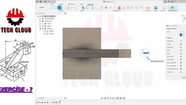 FUSİON 360 TUTORİAL FOR BEGİNNERS EXERCİSE - 7 смотреть онлайн