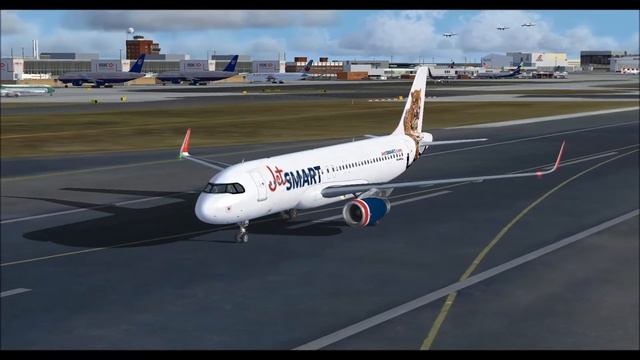 AIRBUS A320 232 SHARKLETS JETSMART LANDING AT HEATHROW INTL AIRPORT FS9 HD