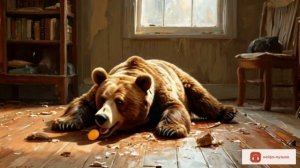 Уронили мишку на пол.