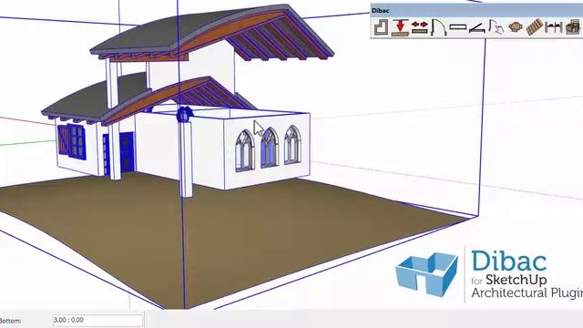 Roof and base intersection- Dibac for SketchUp смотреть онлайн