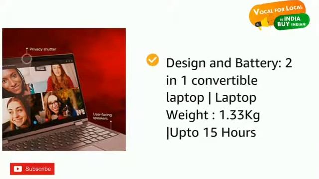 Lenovo Yoga C640 81UE0034IN 13.3-inch FHD IPS Convertible Laptop (10th Gen CORE I5-10210U/8GB/512GB