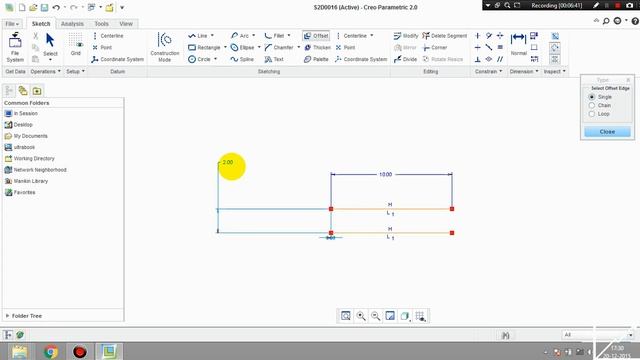 PTC Creo parametric:-Sketch basics for beginners part 2 смотреть онлайн