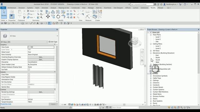 Drawing a Curtain in Revit смотреть онлайн