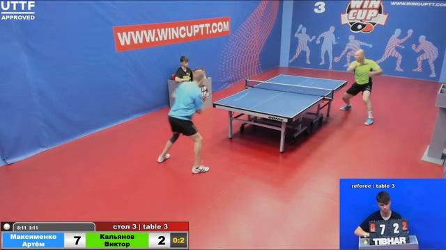 Максименко Артём 2-3 Кальянов Виктор   Турнир Восток 5 WIN CUP 26.06.21 Прямая Трансляция Зал 3