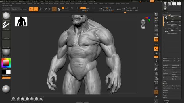 ZBrush to Photoshop Timelapse - 'Killer Croc' Personal Concept смотреть онлайн