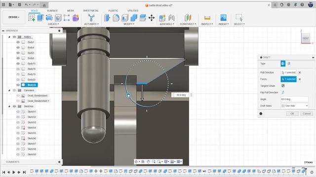 Fusion 360 Tutorial: Battle Droid Part 1 смотреть онлайн