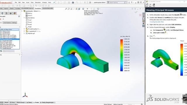 Small Displacement Contact - Static Analysis - SolidWorks Premium смотреть онлайн