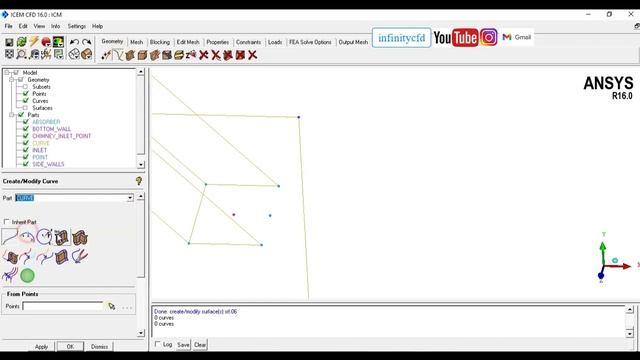 Structured mesh generation for a solar chimney in Ansys ICEM-CFD. смотреть онлайн