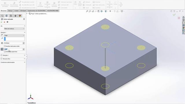 Solidworks #17 - Como fazer furo com ângulo смотреть онлайн