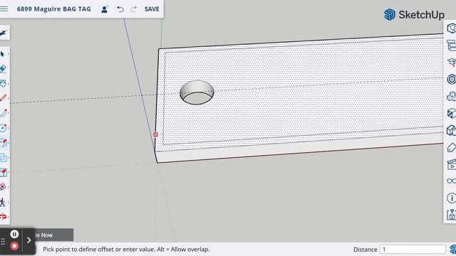 SketchUp WEB BagTag03 - Create an offset border смотреть онлайн