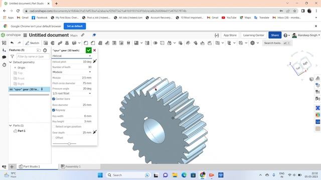 Onshape How To:Gears -SPUR,HELICAL,DOUB.HELICAL GEAR GEN #cad #onshape#cadcam #cadcamtutorial #gear смотреть онлайн