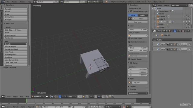 Blender Quickstart - Create a Low poly scene for Beginners : Create a desk смотреть онлайн