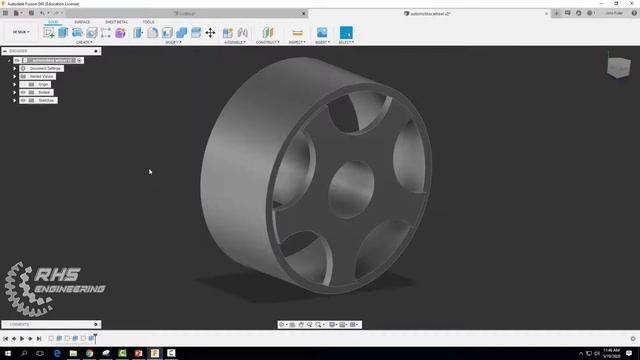 Fusion 360 Tutorial: Designing the Automoblox Wheel смотреть онлайн