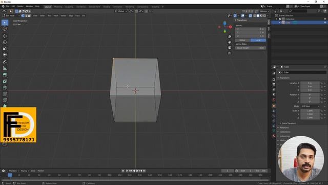 How to select Vertex, edge and face using edit mode | Blender Beginner Tutorial Malayalam - Part 5 смотреть онлайн