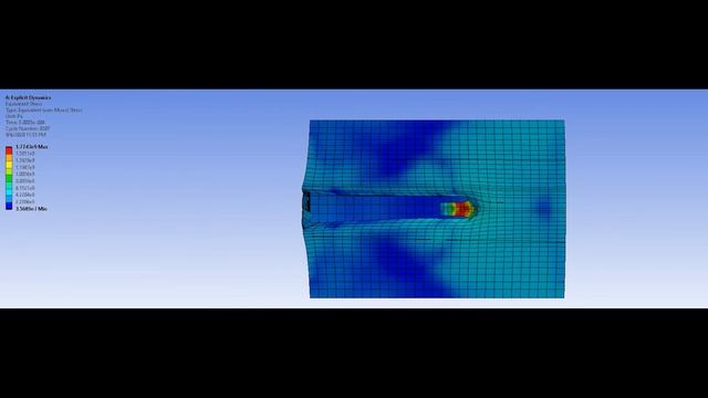 ANSYS dm33 impacting 500mm RHA смотреть онлайн