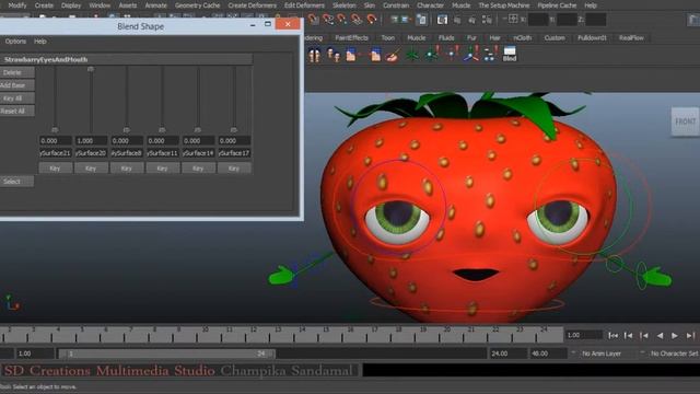 Strawberry Man full rigged 3D character смотреть онлайн