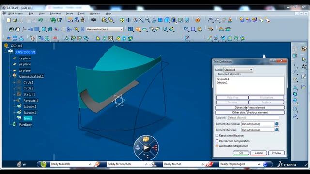 CATIA V6 Generative Shape Design Excercise 1 смотреть онлайн