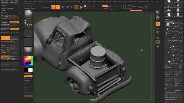 029 ZBrush 2021 Hard Surface Simulation Barrel Crumple Demo смотреть онлайн