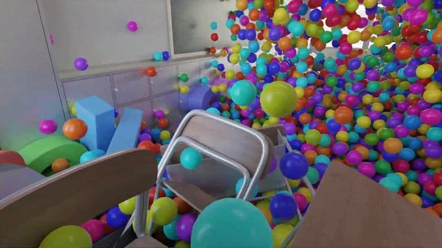 33,600 Balls Fall Into The Classroom | Blender rigidbody simulation смотреть онлайн
