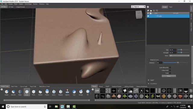 Mudbox 03 12 Sculpt Tool Grab смотреть онлайн