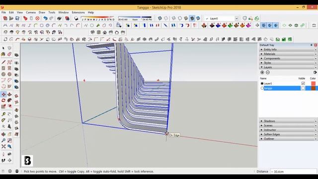 Tangga - Plugin Curviloft, Joint Push Pull, Extrusion Tools, BZ Toolbar - Sketchup Tutorial смотреть онлайн