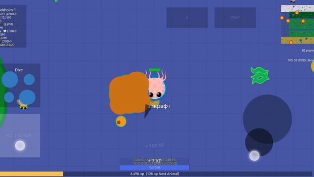 Снова играю в Mope.io. Снова пытаюсь выжить, снова развиваюсь. И снова земноводные приключения!!!