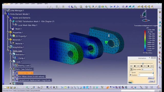 CATIA V5-6 FEA Tutorial Bearing Load with Adaptive Mesh смотреть онлайн