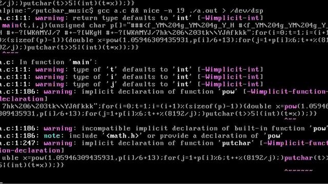 putchar music - SECCON 2017 Online CTF (8bit 8kHz mono) смотреть онлайн