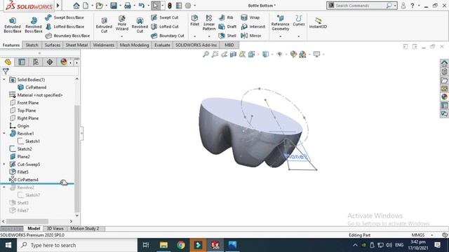 How to model bottom of the bottle in SOLIDWORKS with render in Keyshot | Sweep cut solidworks смотреть онлайн