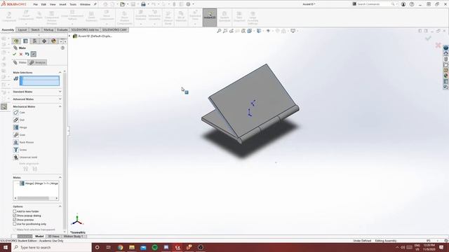 Hinge Mate - SolidWorks 2020 смотреть онлайн