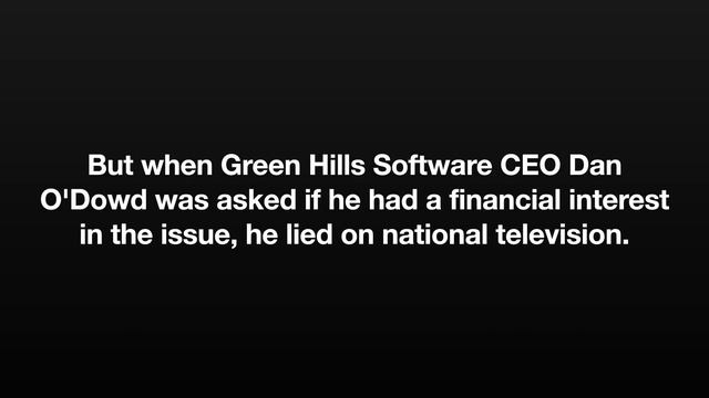Green Hills Software's Massive Conflict Of Interest