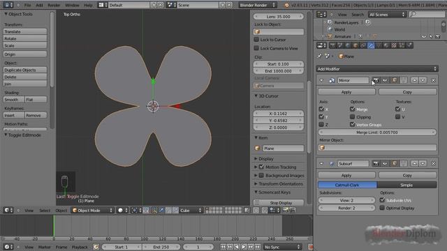 Blender Tutorial I Mirror Modifier I Update I смотреть онлайн