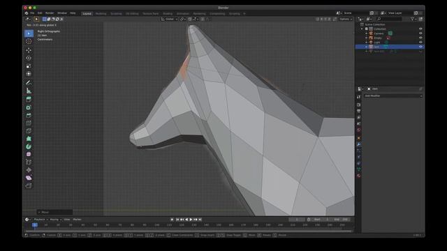 low poly fox tutorial - 3D modeling process in Blender 2.9 | using skin modifier | English [CC] смотреть онлайн