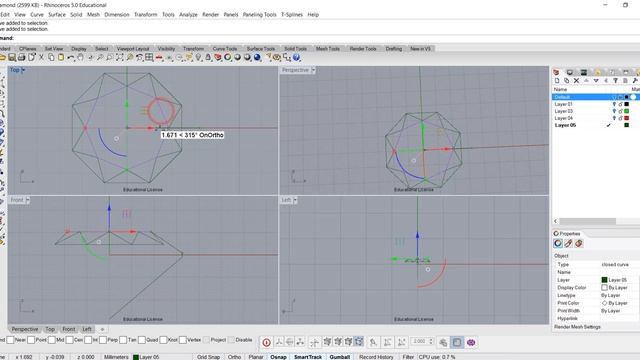 Jewelry CAD Design Tutorial #7- How to Build a Diamond Rhino 3D (Part I) смотреть онлайн