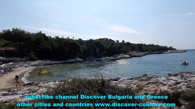 Greece; The beaches of Thassos; Saint Anna (Agia Anna); small rocky beach; photo; video смотреть онлайн