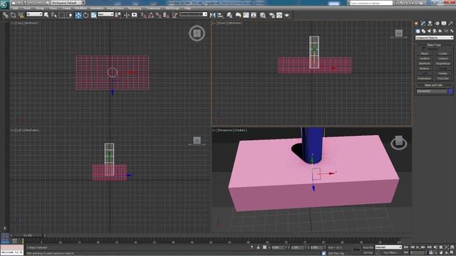 3Ds Max Cutting Holes In Objects Using Boolean смотреть онлайн