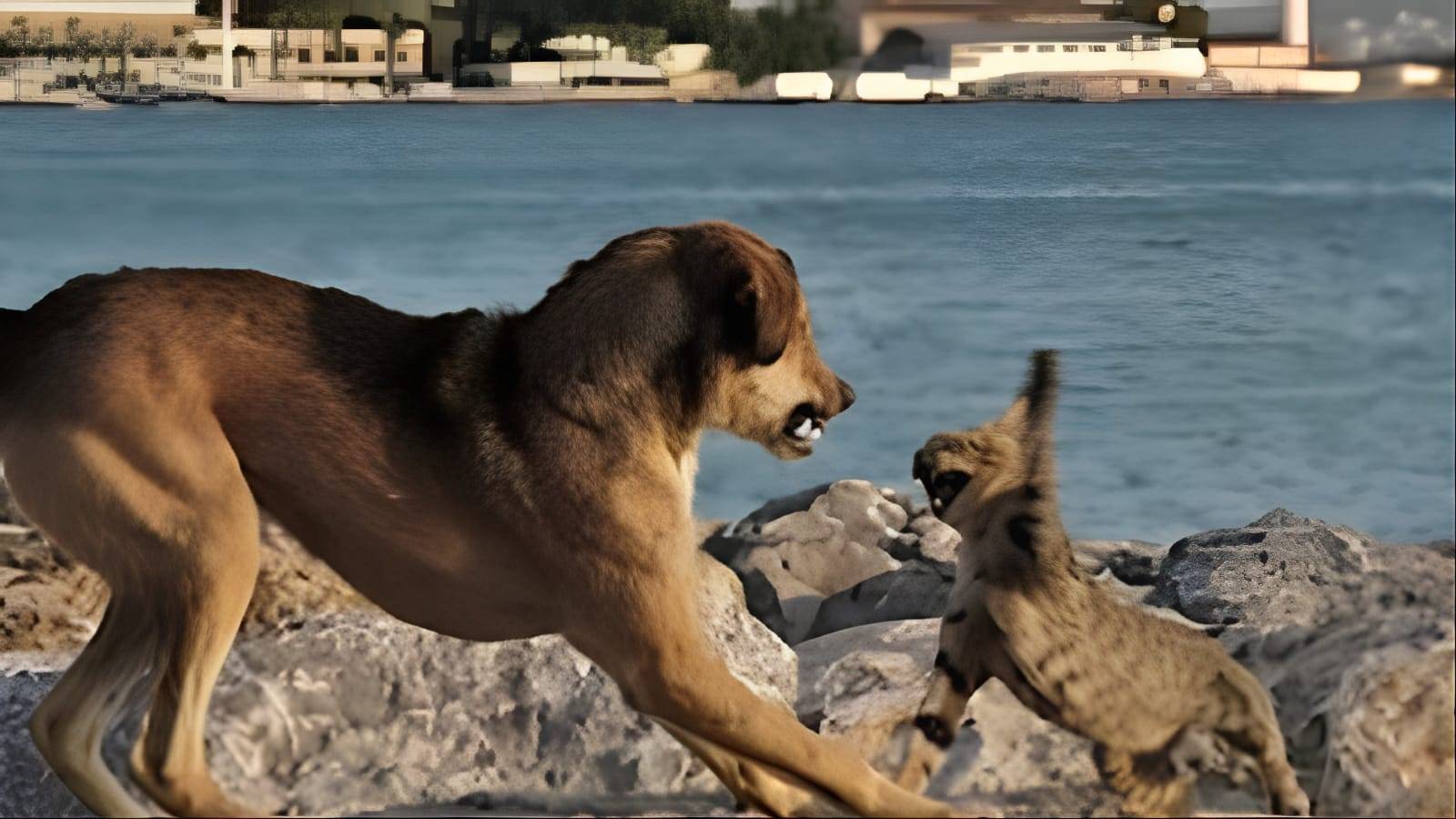 Коты нападают на собак (Crazy Cat Attacks Dog! Very angry Cat !) смотреть онлайн