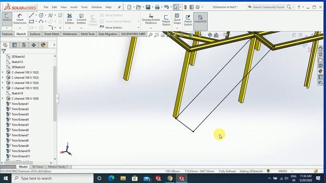 2/3 - SOLIDWORKS | WELDMENT MODULE (FABRICATION ASSEMBLY) смотреть онлайн