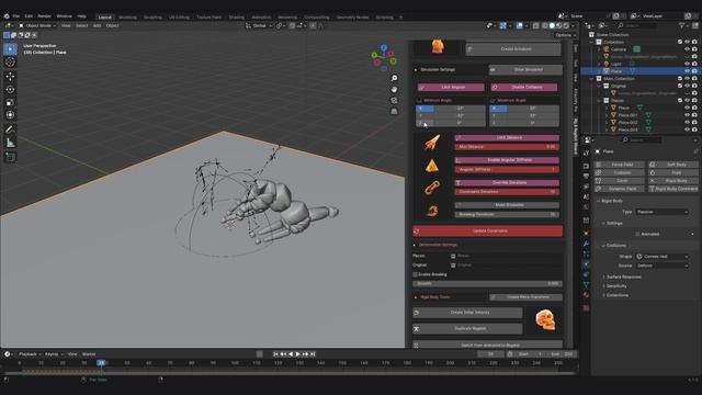 Ragdoll Wizard Addon - Ragdoll Simulation Blender Tutorial - Part 1 смотреть онлайн