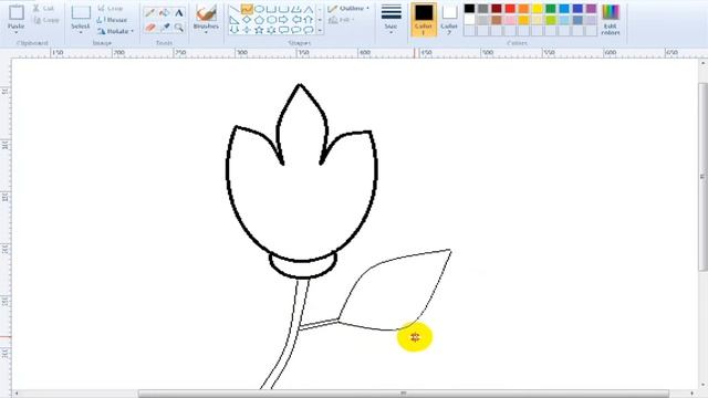How to draw in MS Paint | drawing bangla tutorial (drawing flower) смотреть онлайн