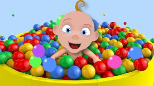 Мультики для малышей, учим цвета с мячиками и малышом в бассейне
